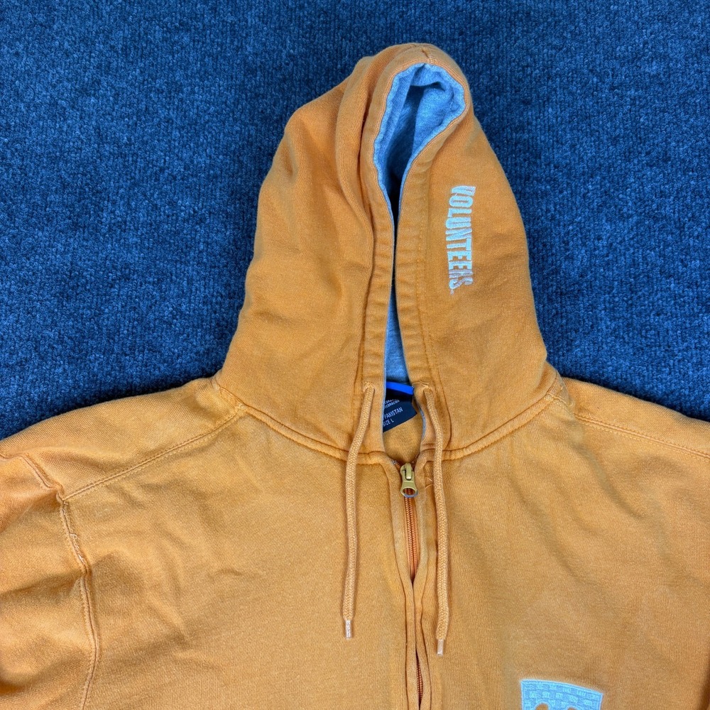 Tennessee Volunteers Hoodie Men Large Orange Gray NCAA By KA Inc Cotton Full Zip